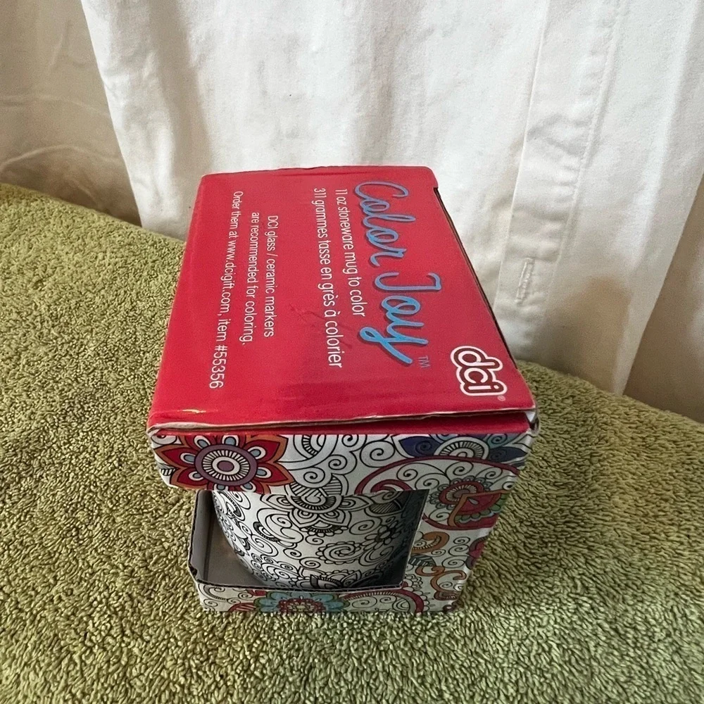 New Color Joy 11oz Stoneware Mug To Color Paisley Floral Theme Craft Kit
